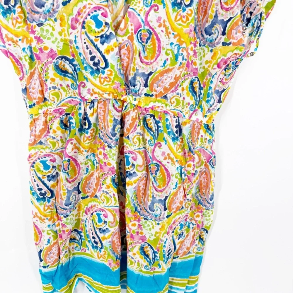 ✅ Ralph Lauren Size LARGE Womens Swimsuit‎ Cover Up Abstract Paisley Pattern